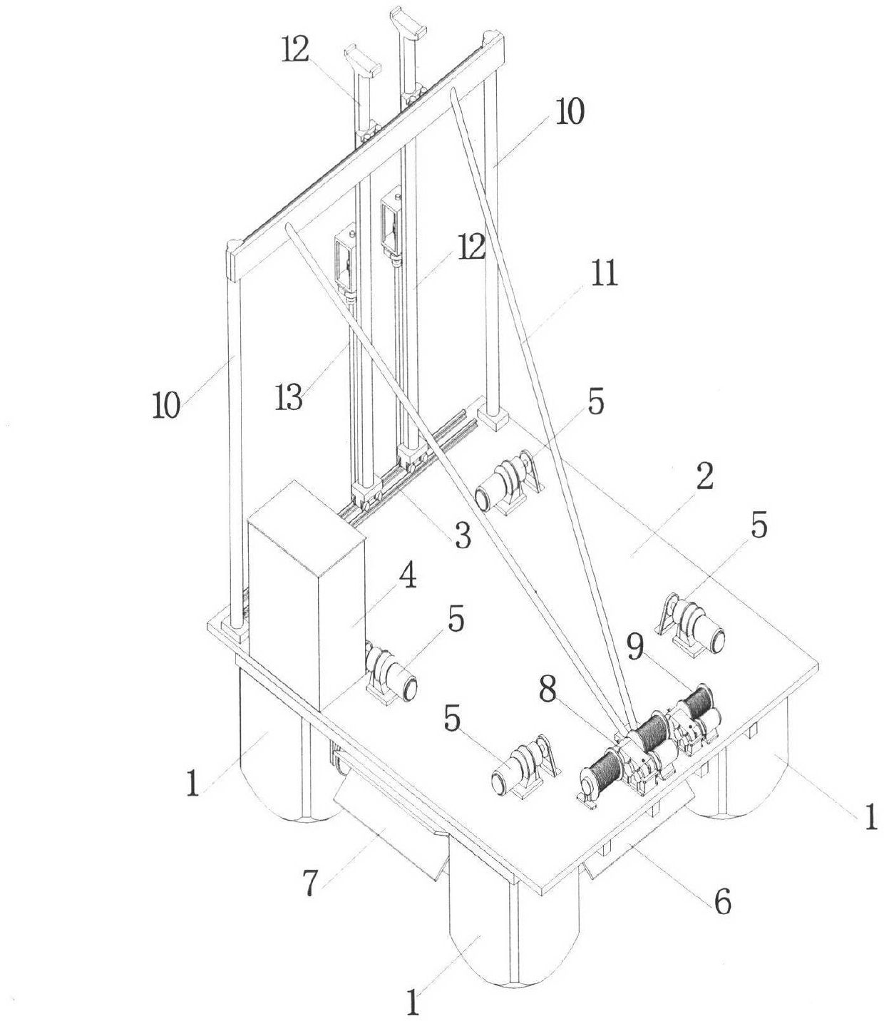 Insert plate device capable of walking on blown-filled mud soil