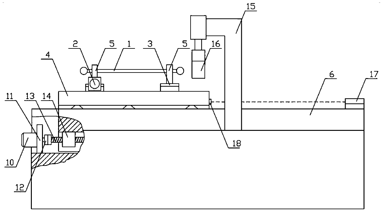 Regressive reflective ball length standard rod length measuring device and measuring method thereof