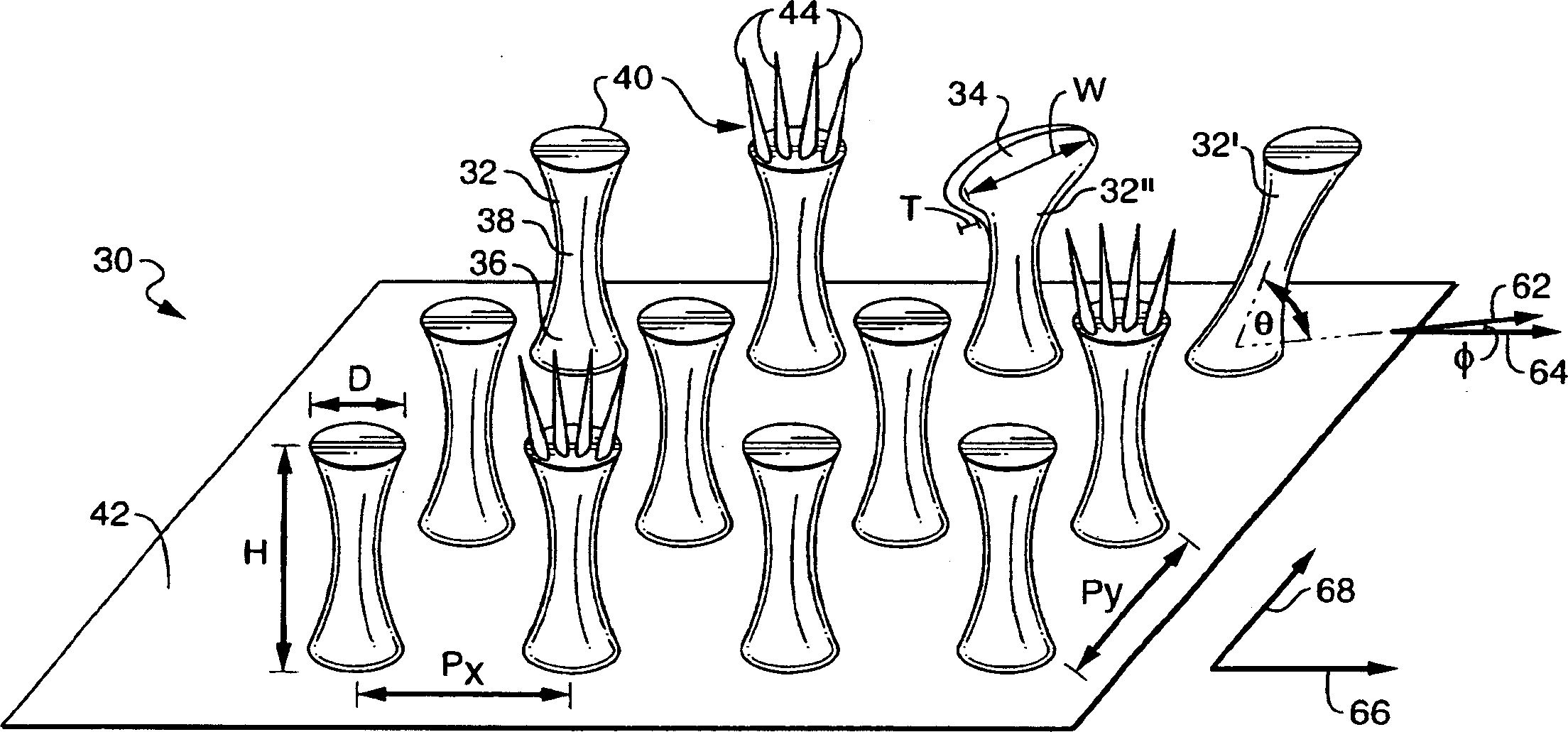 Gecko-like fasteners for disposable articles