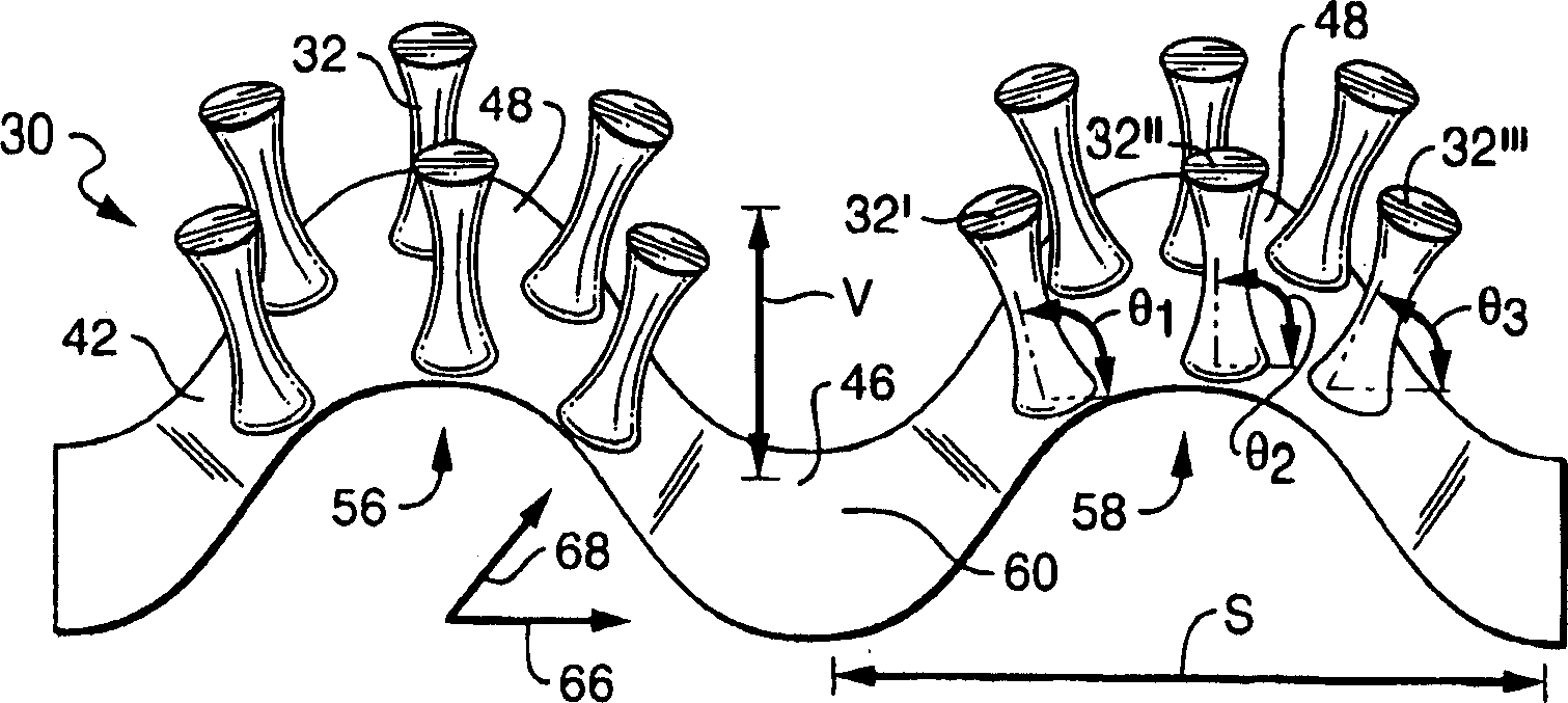 Gecko-like fasteners for disposable articles