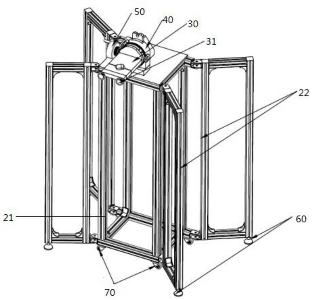 Movable mechanical pore-forming detector verticality apex angle measurement calibration device and method