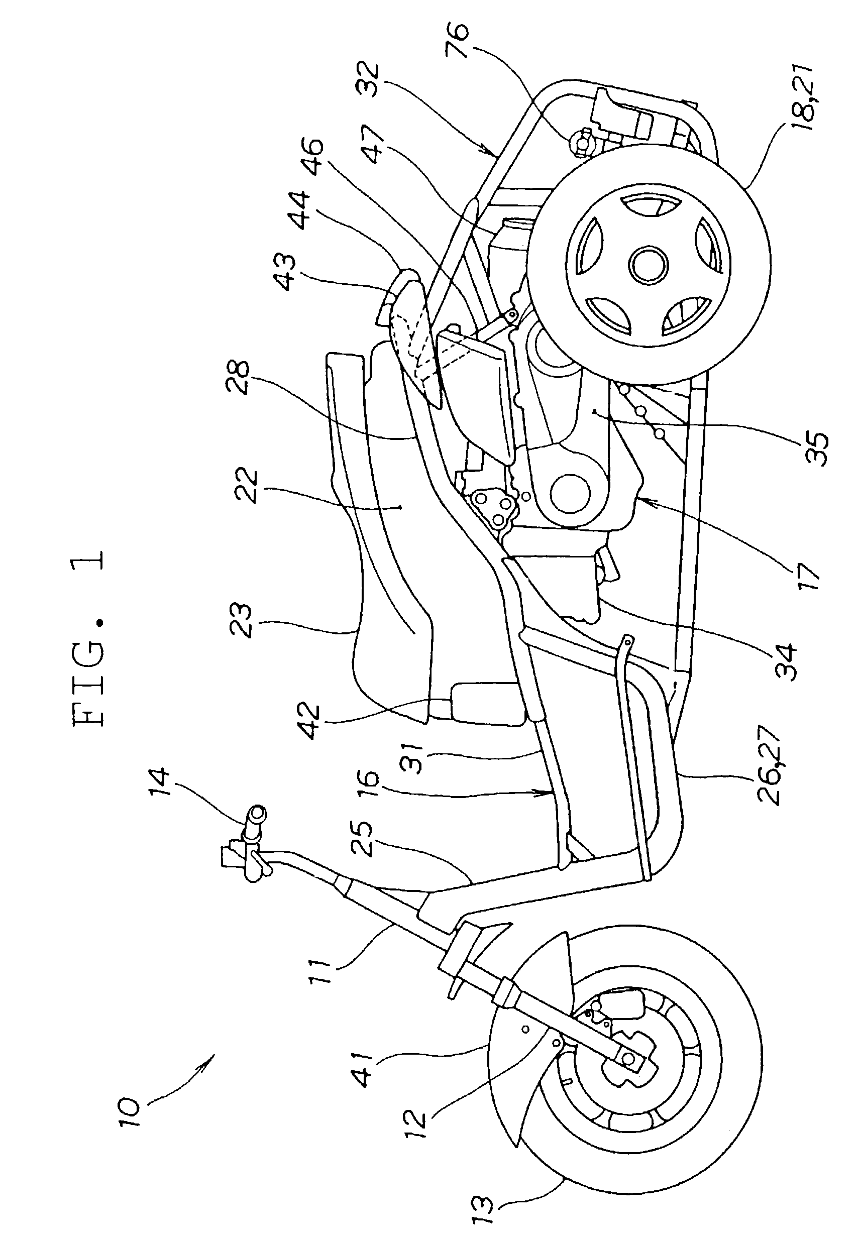 Motortricycle with oscillation mechanism