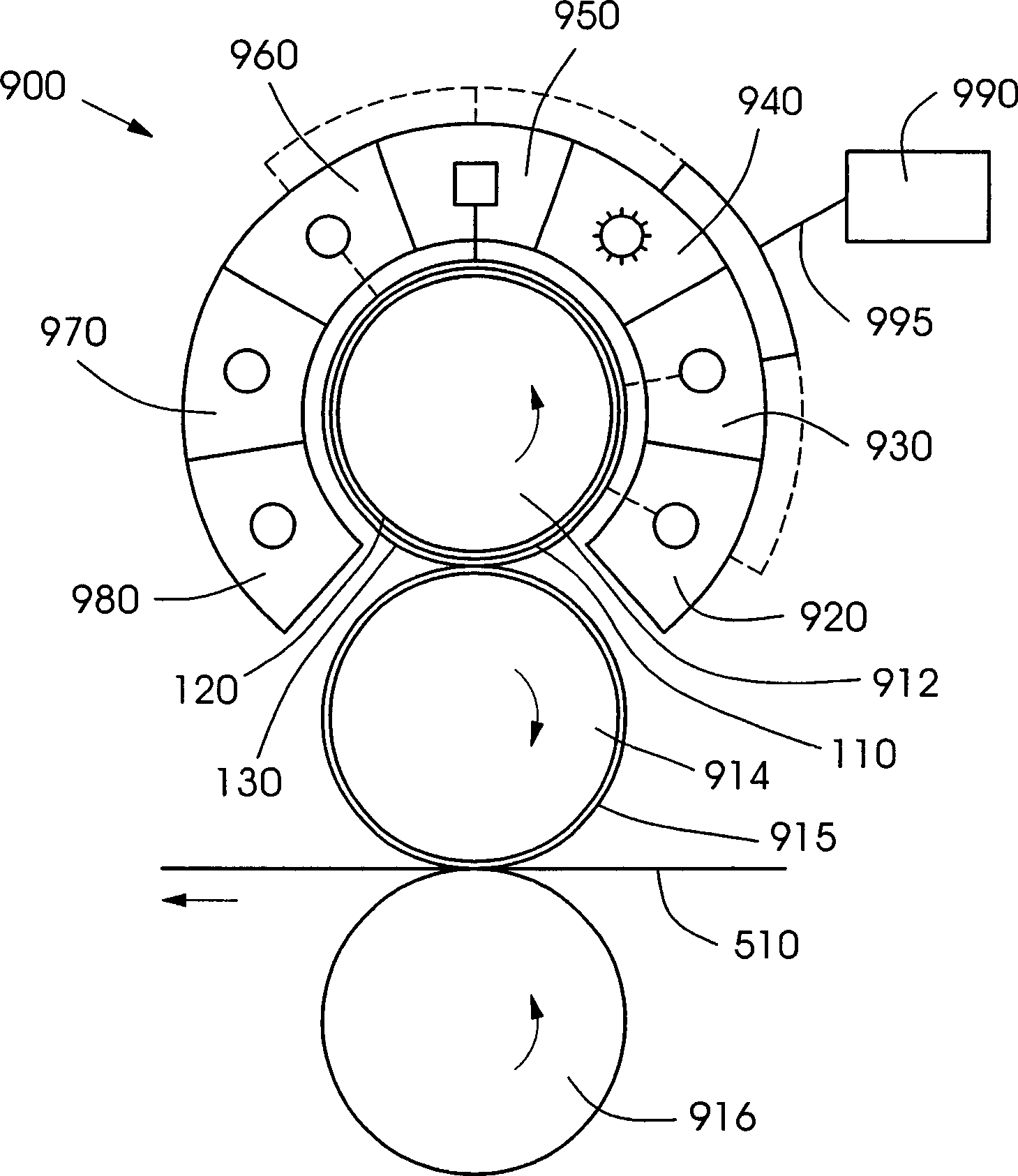 Method and apparatus for treating a re-imageble printing plate