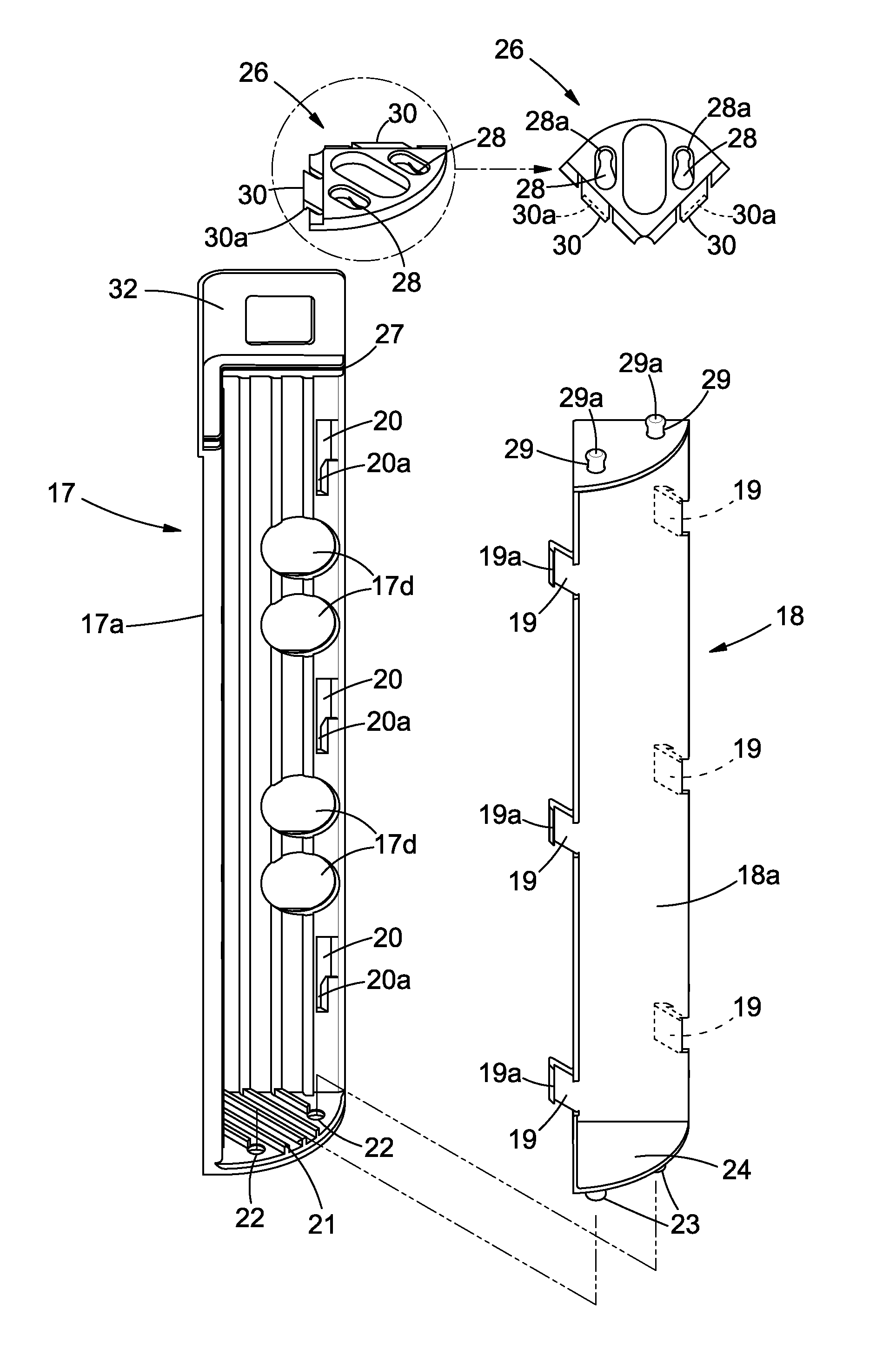 Slide and clip-in corner support