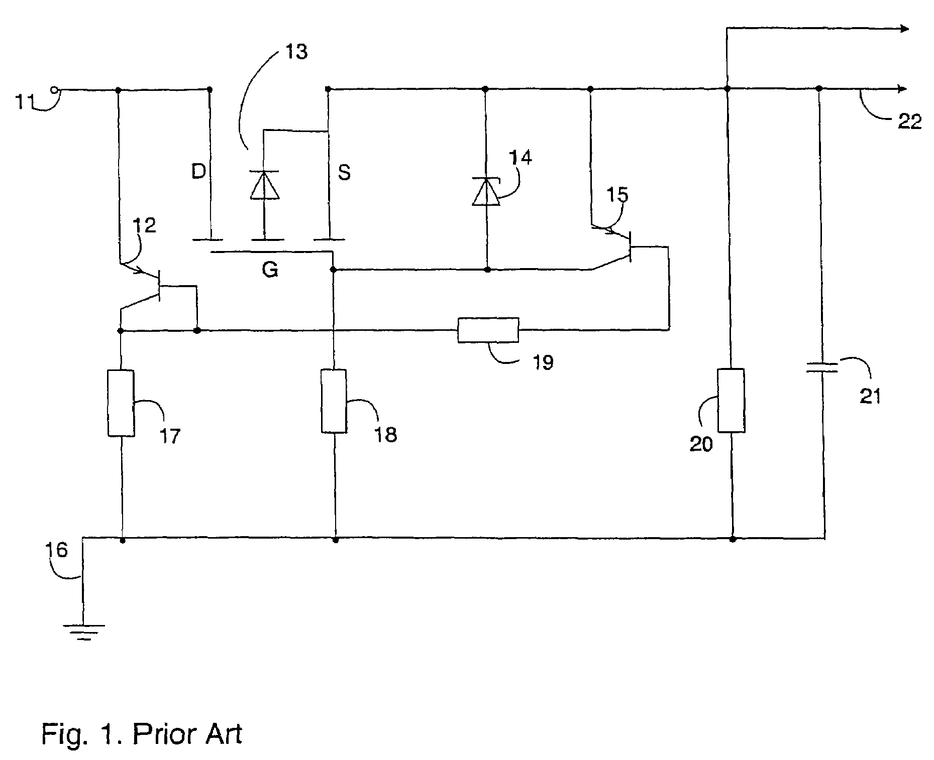 Polarity protection implemented with a MOSFET