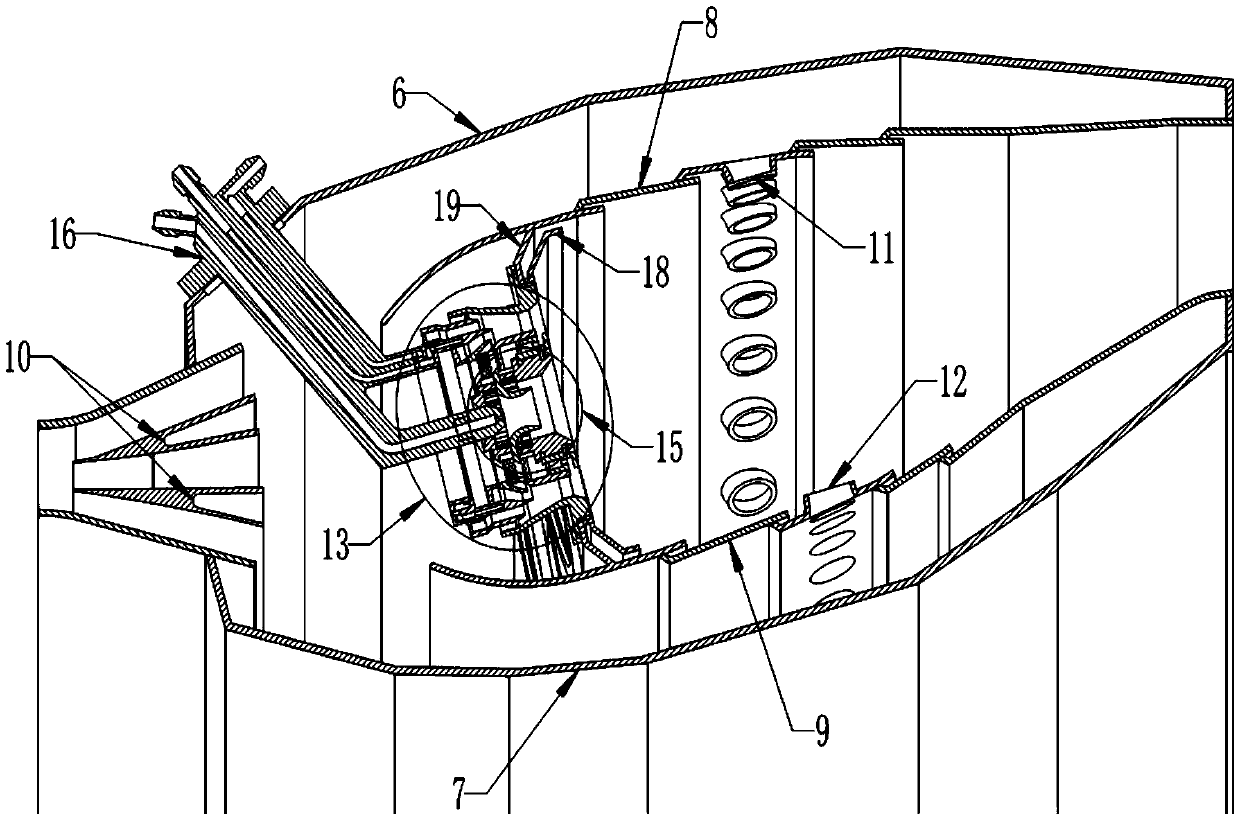 A pre-mixed pre-evaporation low-pollution combustor with dual oil channels and four swirl flow pre-film main combustion stages