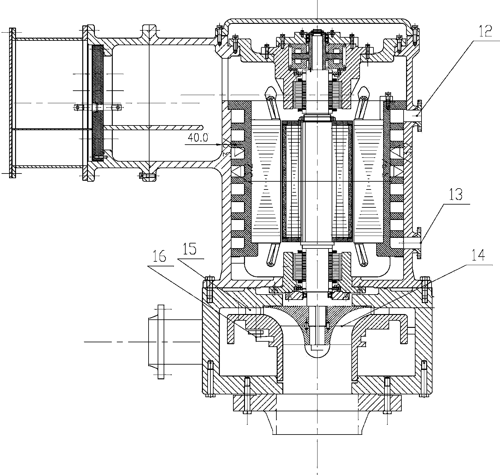 Integrated turbine set based on permanent magnetic and magnetic suspension technologies