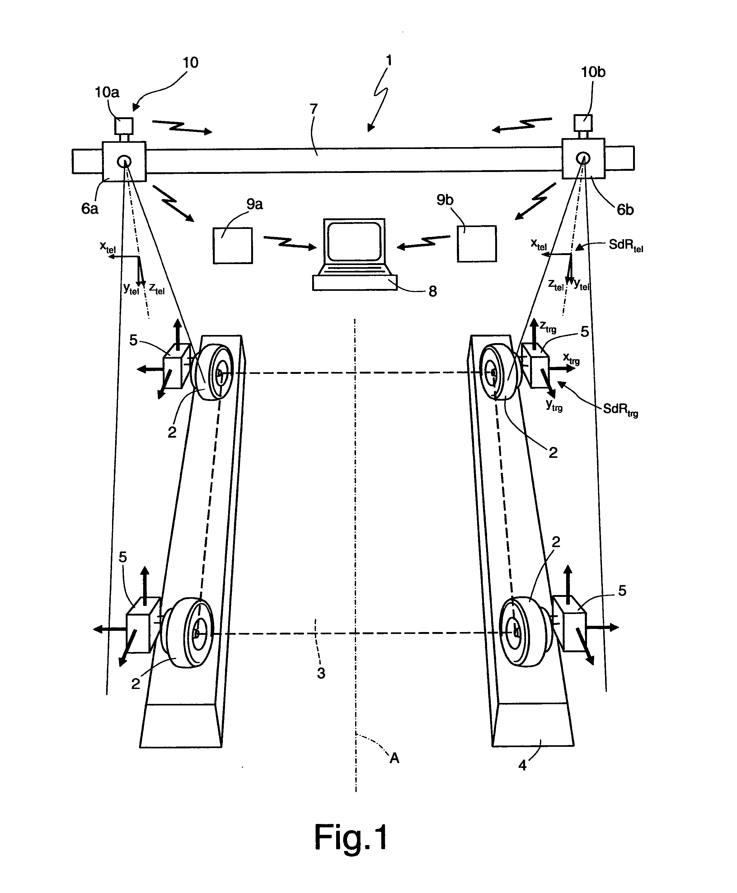 System and related method for determining vehicle wheel alignment