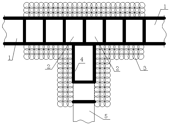 Construction method of reinforced concrete jacked pipe underground T-shaped butt joint