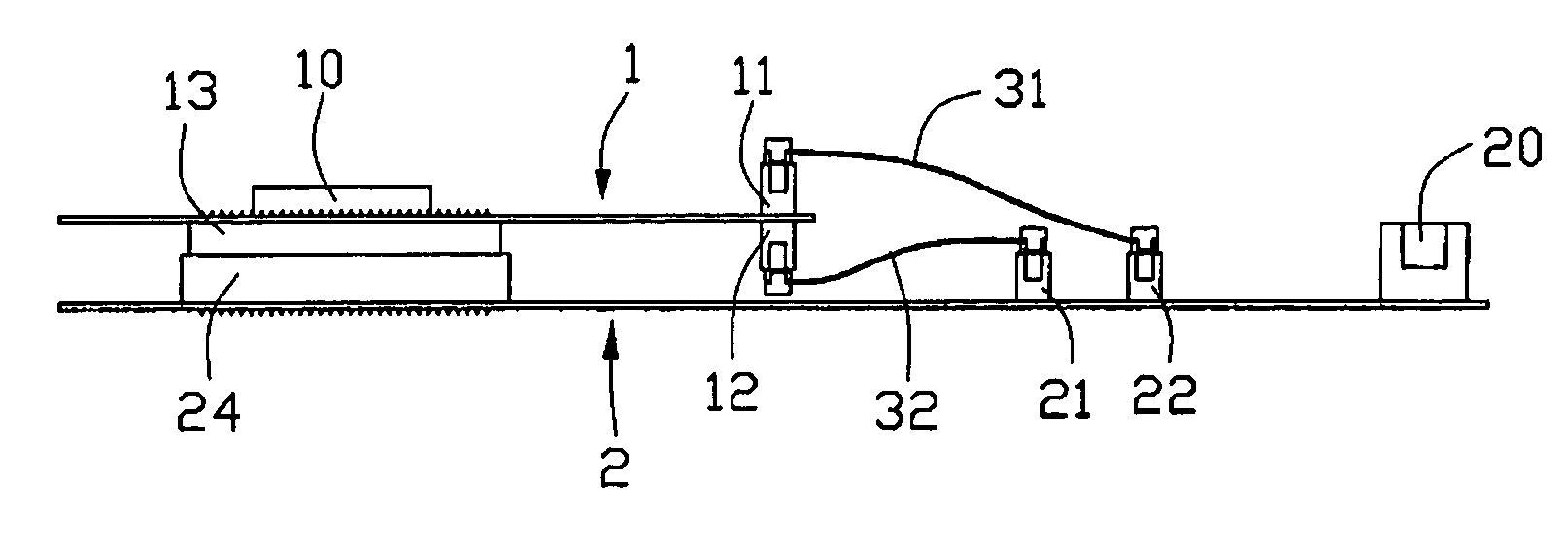 Expansible interface for modularized printed circuit boards