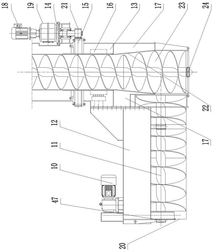 L-shaped screw ship unloader