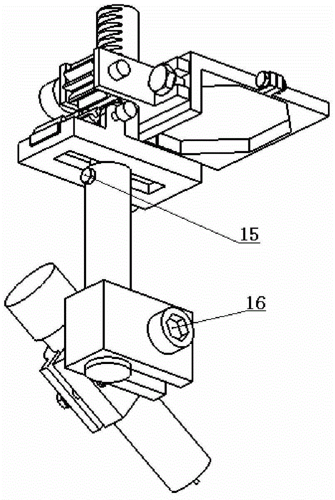 A welding torch adjustment device for laser arc hybrid welding