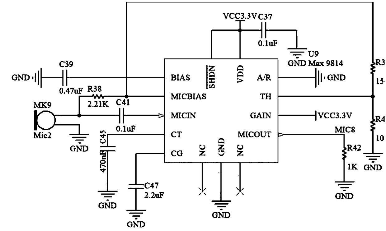 Near field sound source real-time positioning system based on microphone array