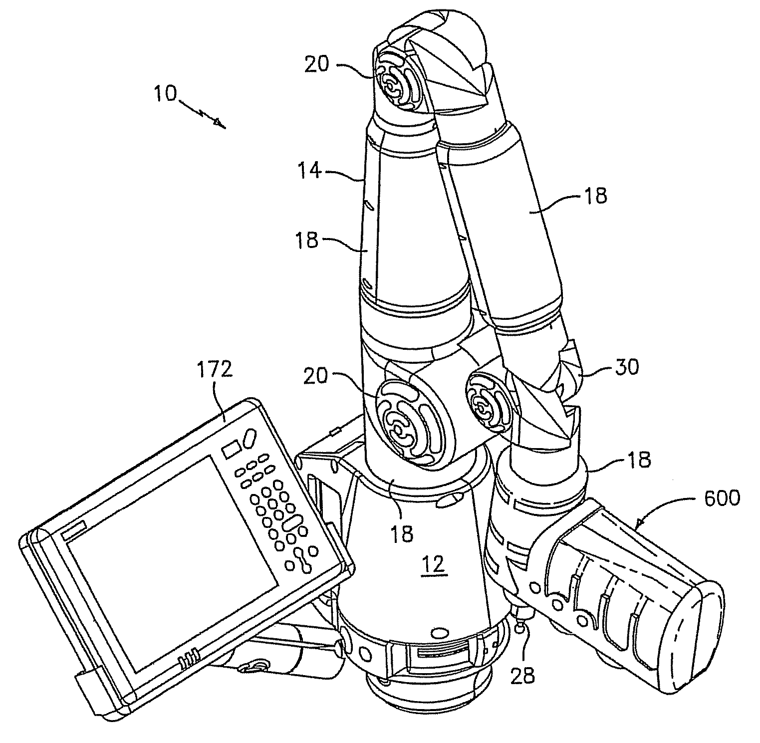 Portable coordinate measurement machine with integrated line laser scanner