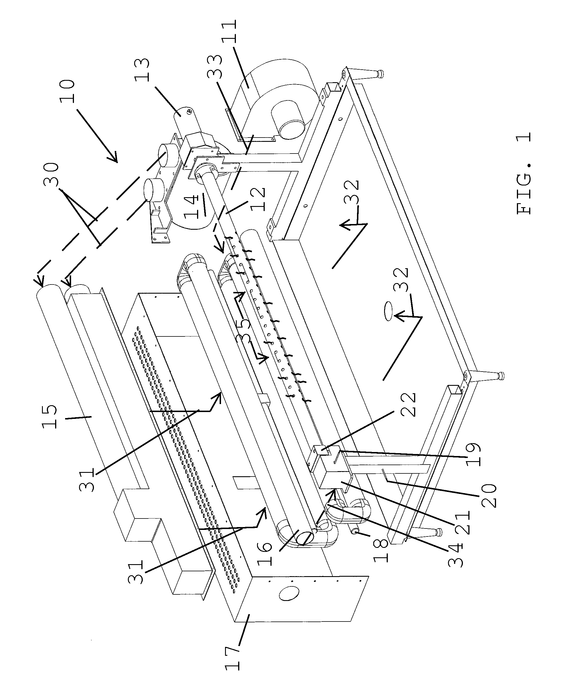 Meat rotisserie and associated method