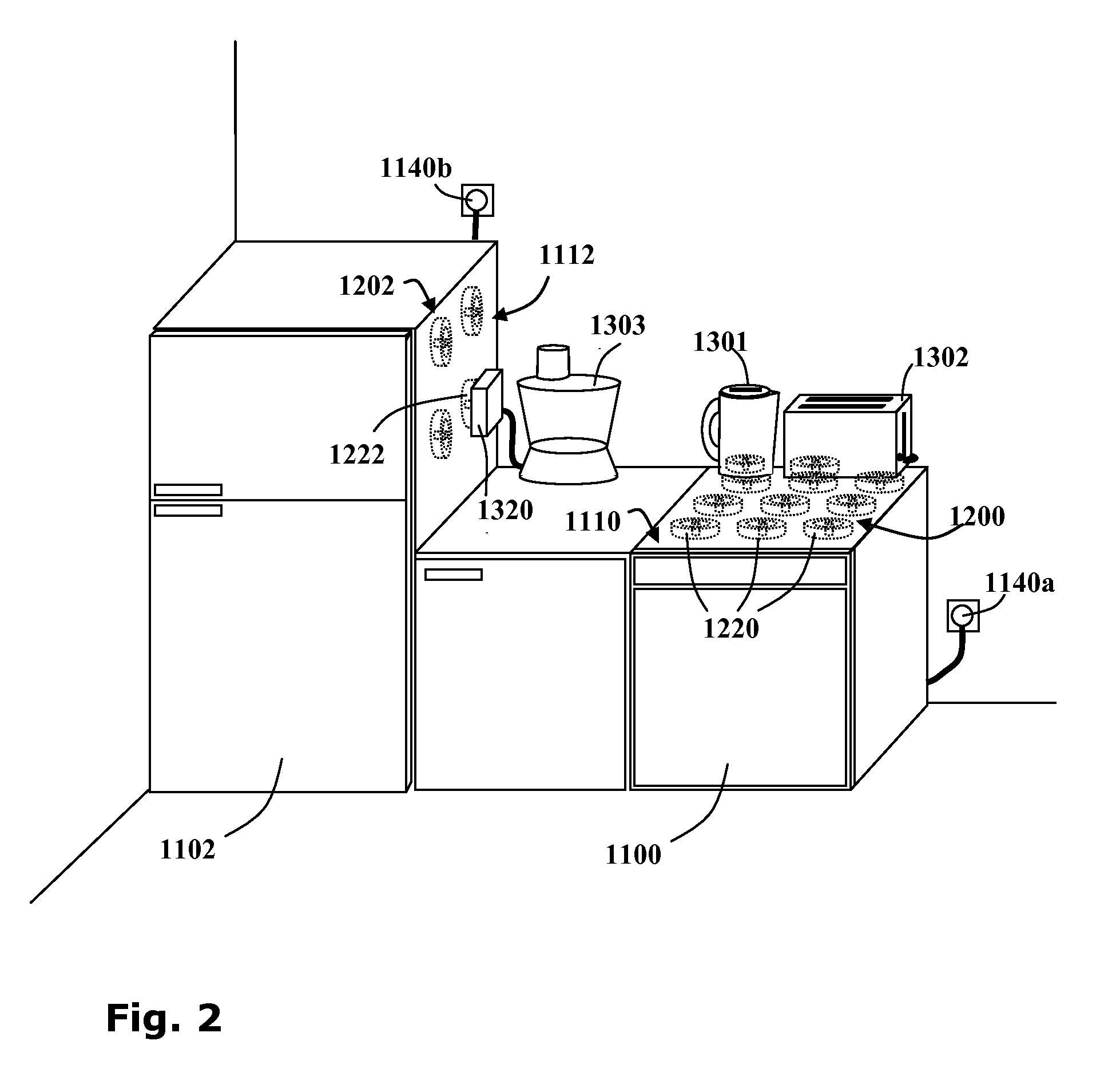 Appliance mounted power outlets