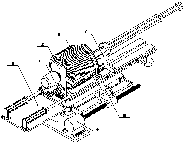 Wire-twisting-preventing coiling device for electrotechnical round aluminum rod