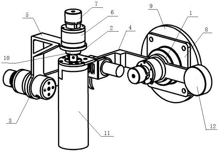 Three-dimensional rotation mechanism for force sense feedback and rotation attitude measurement