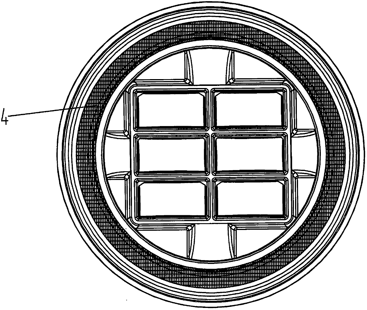 A headlamp assembly integrating far and near beams