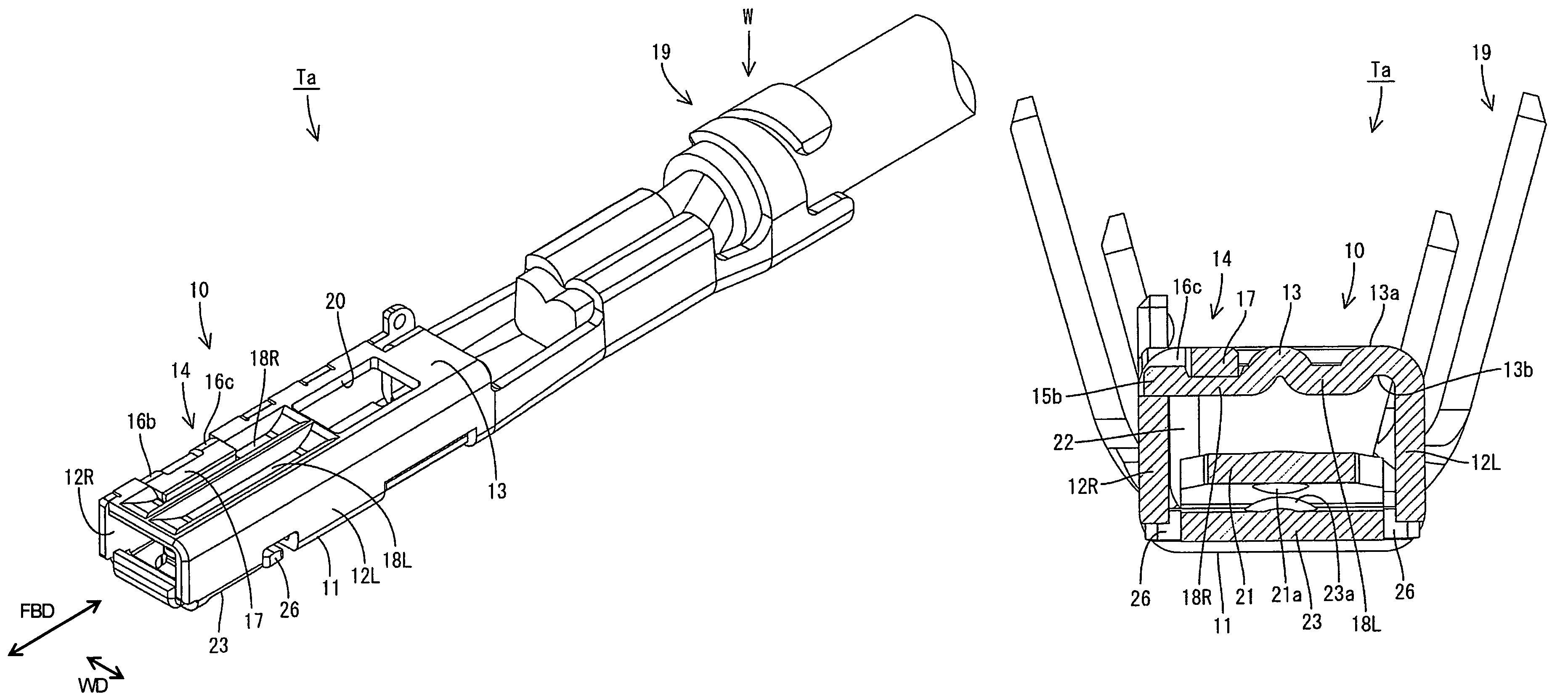 Terminal fitting with a resilient reinforcing piece