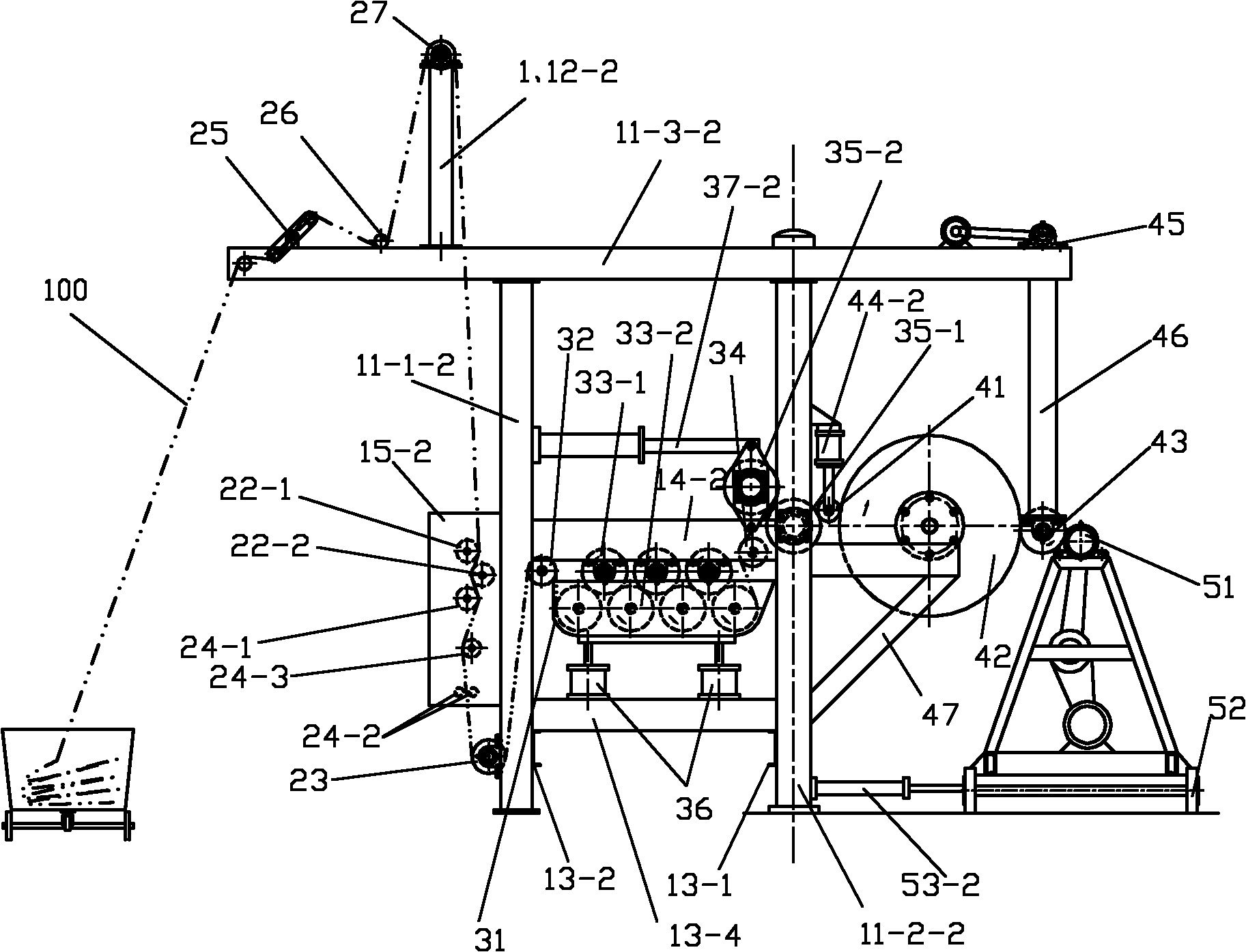 Cold bleaching device for open-width knitted fabrics