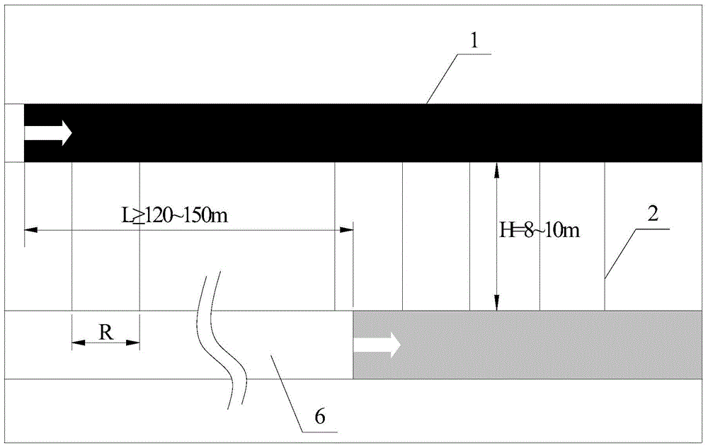 Coal road stripe region burst-preventing method