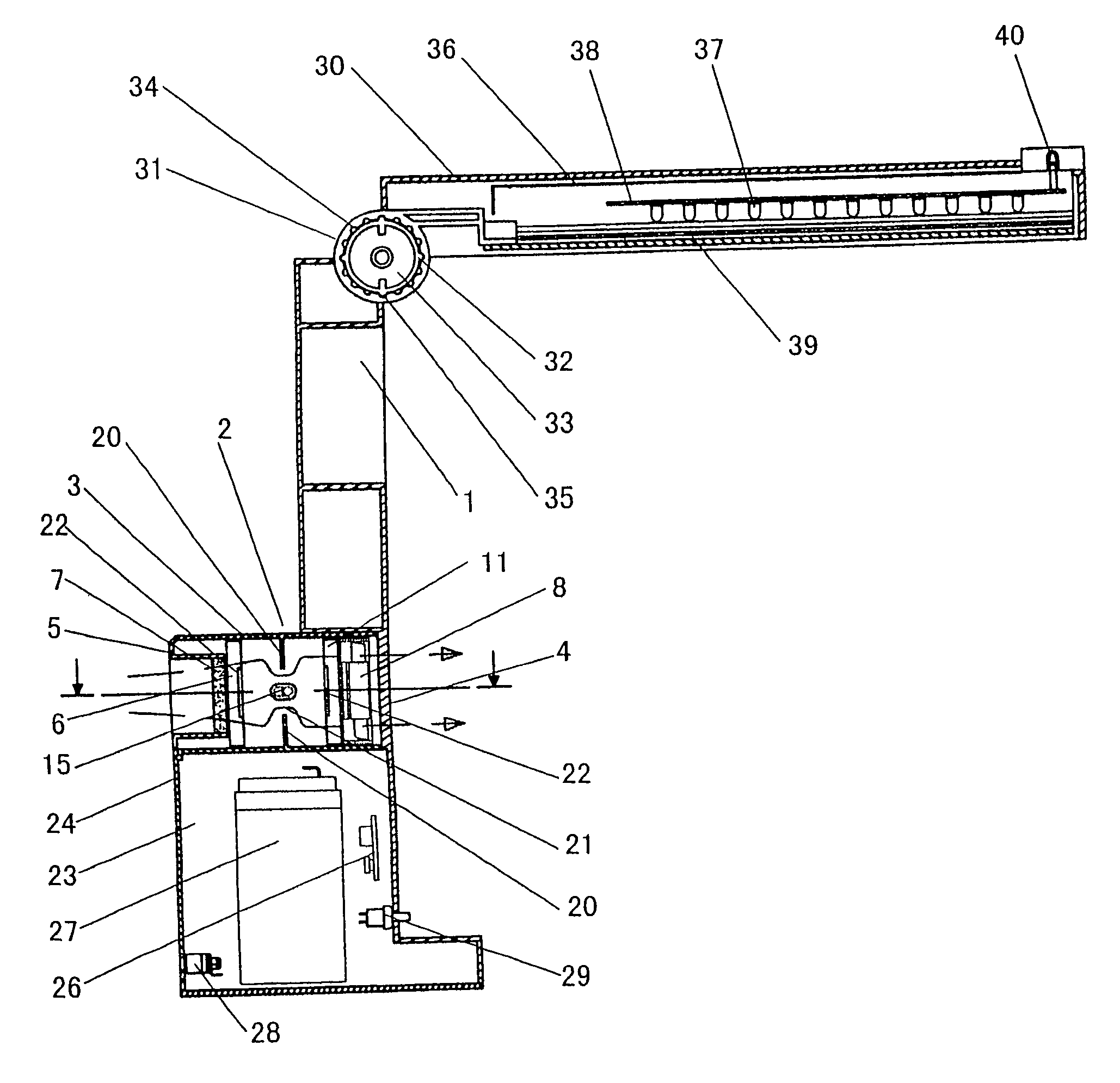 Eye protecting table lamp having an air purification function