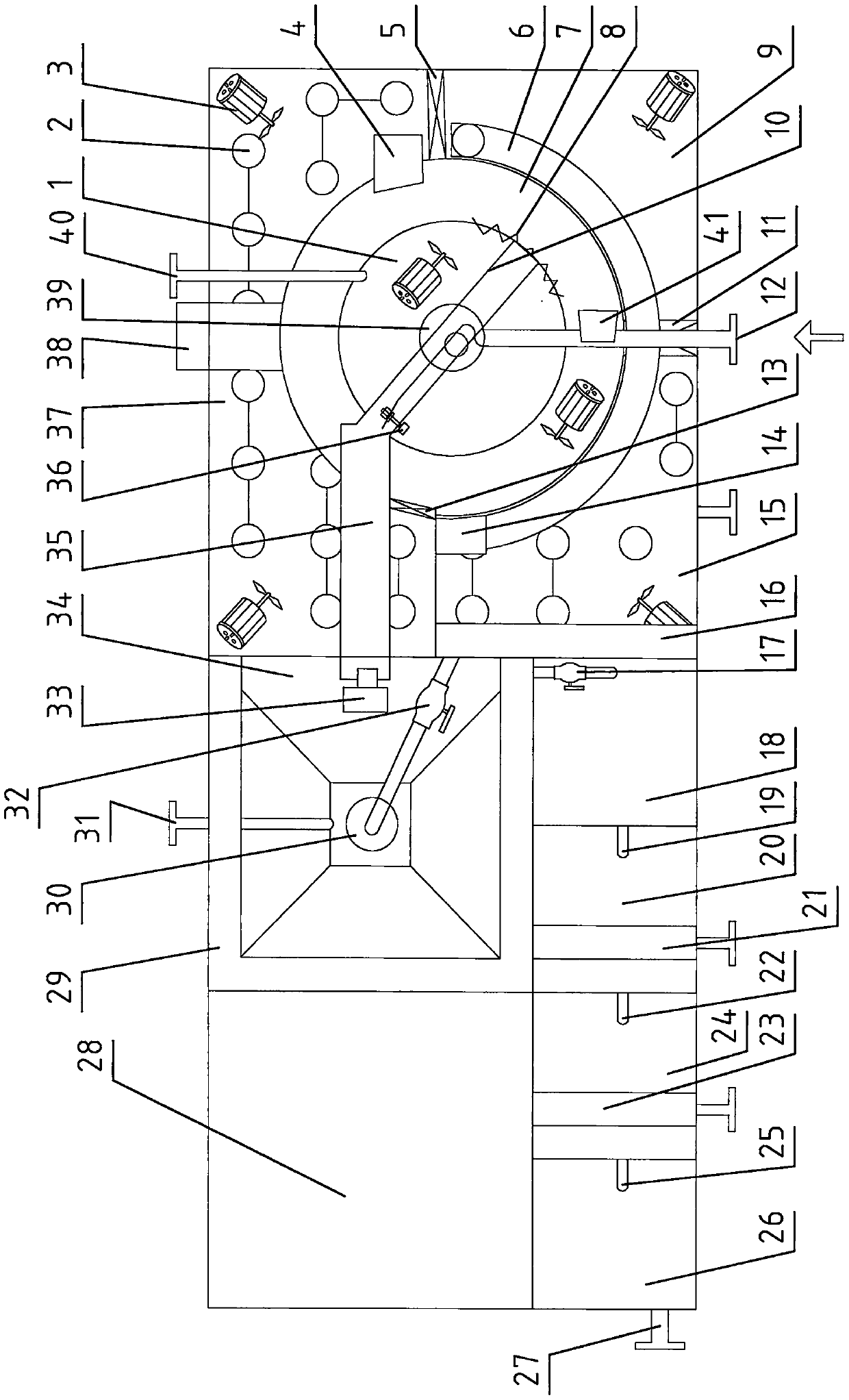 Sewage treatment device for enhanced deep nitrogen and phosphorus removal process