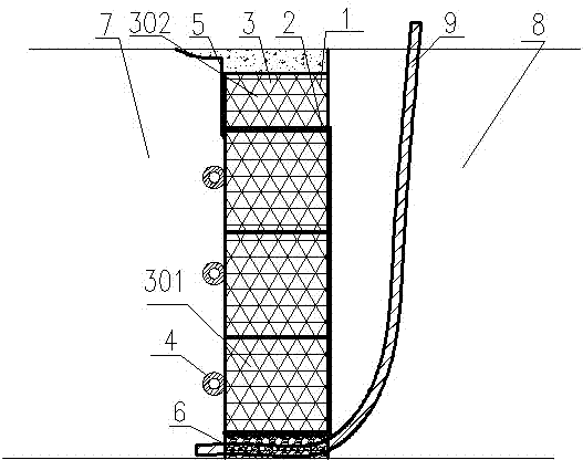 Tailing cemented and filled retaining wall device under mine