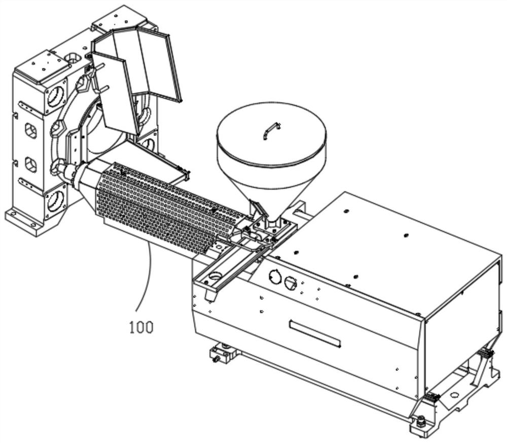 Cover turnover type nozzle protection assembly