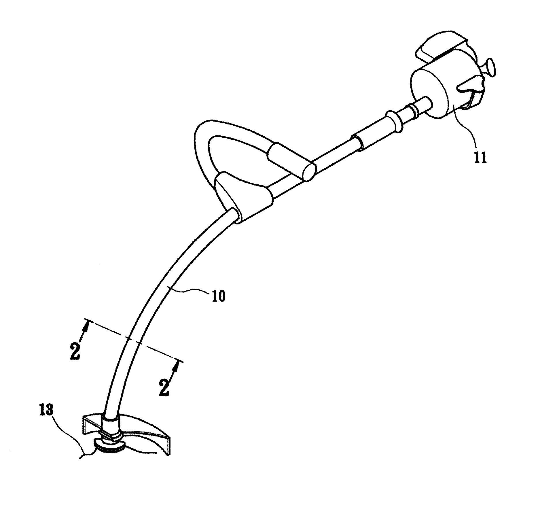 Positioning tube of a vegetation cutter