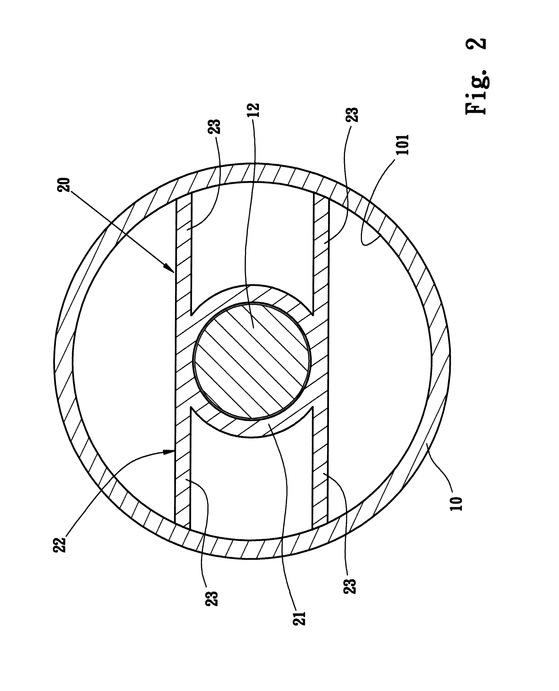 Positioning tube of a vegetation cutter