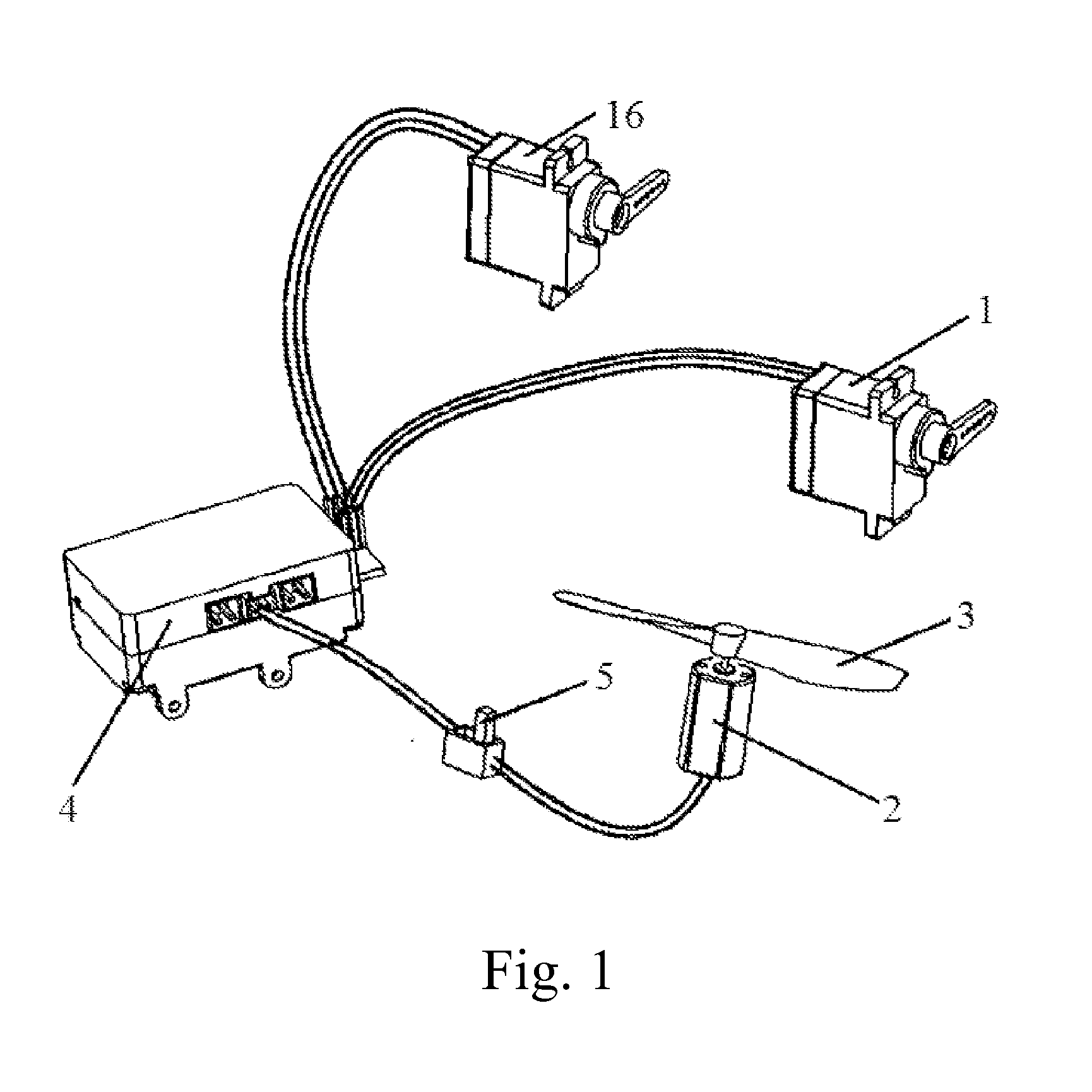 Linkage device for remote control model helicopter with coaxial and counter rotating double-propeller