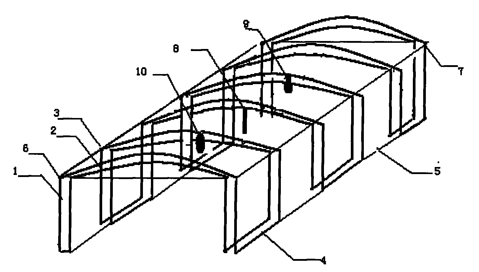 Glasshouse movable type animal feeding stall