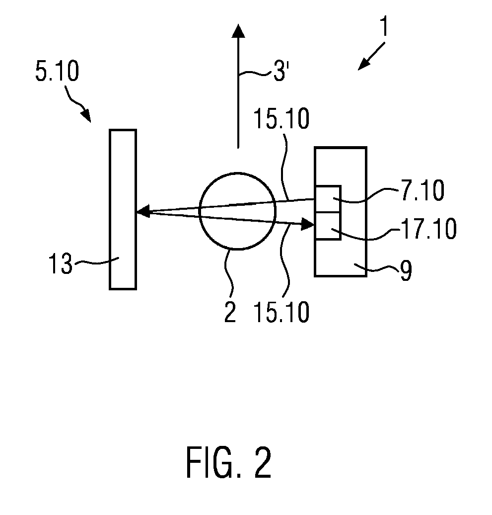 Triggering light grid and method for determining the position of containers