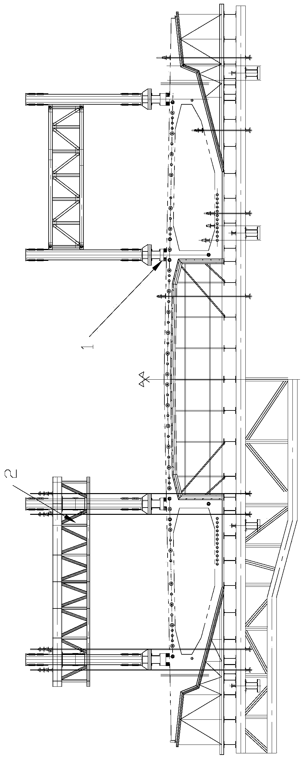 Hanging basket track beam walking method