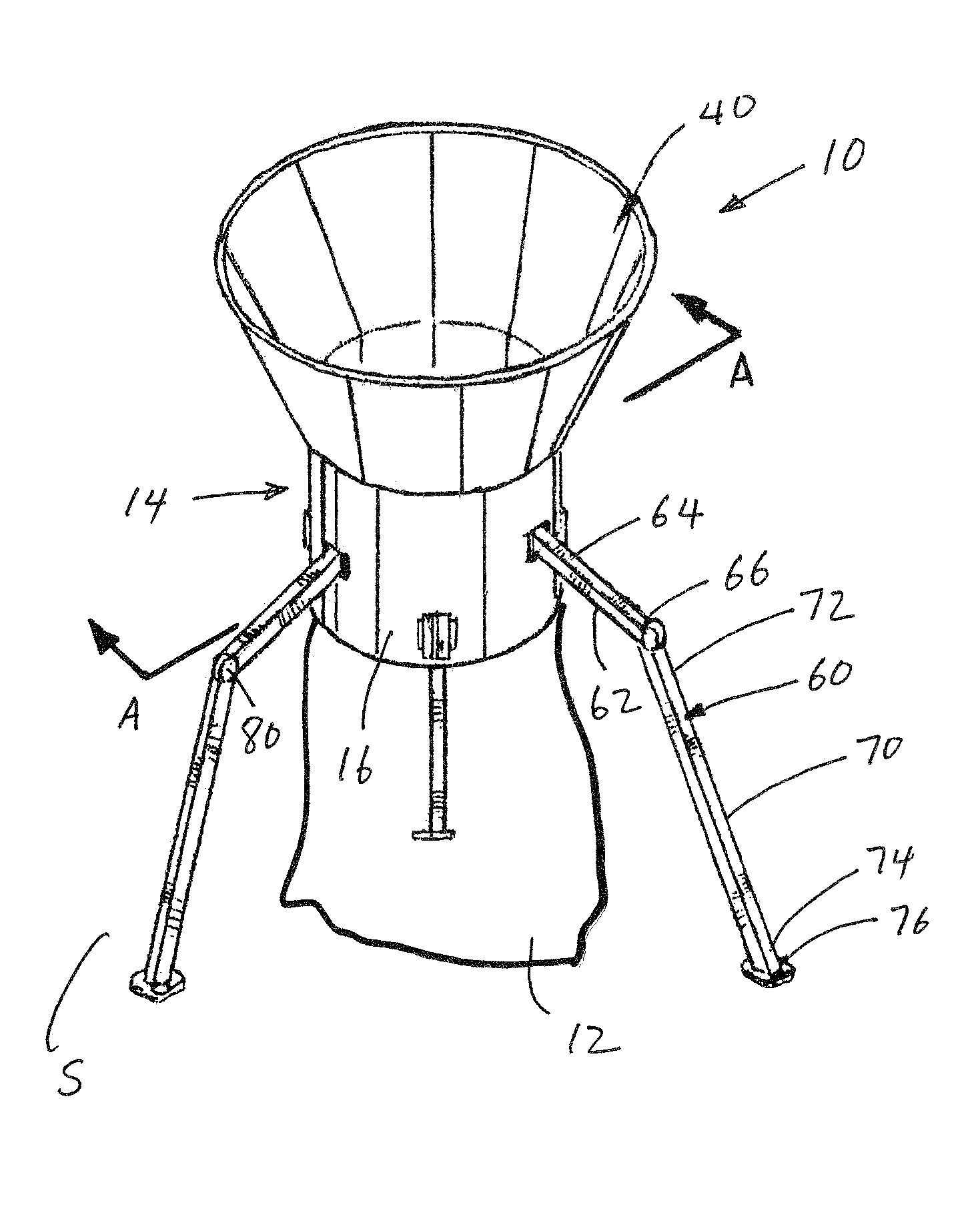 Funnel for sandbags