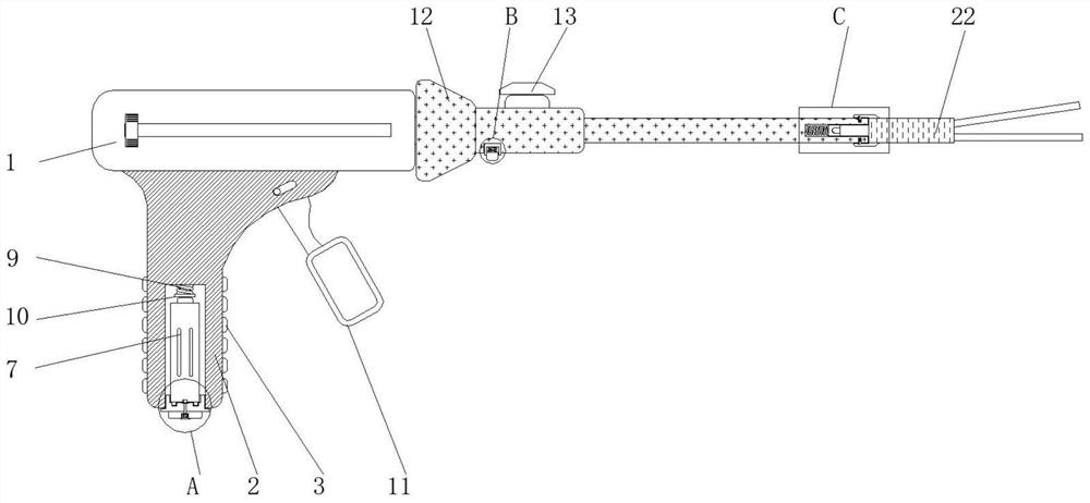 Electric endoscope cutting anastomat with battery pack convenient to replace