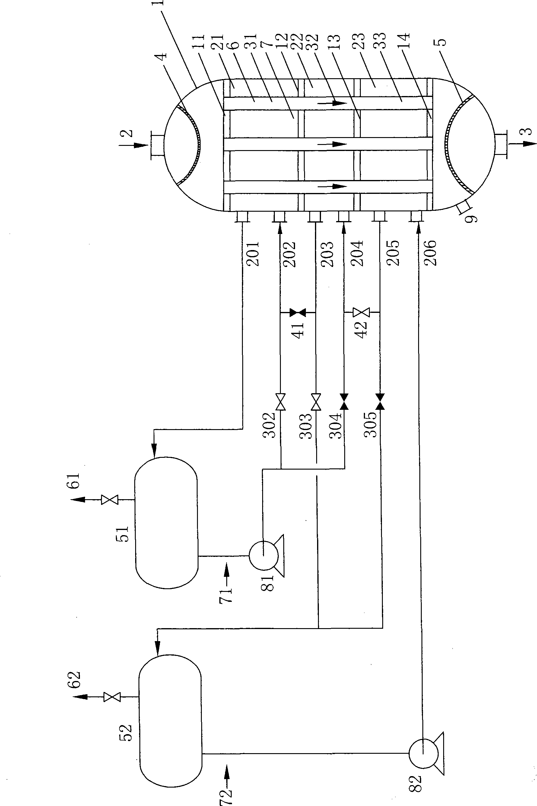 Fixed bed composite reaction equipment