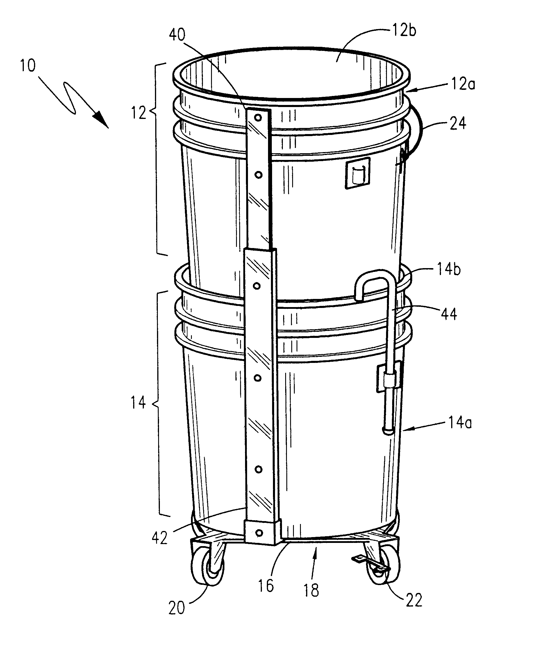 Work bucket vertical extension apparatus