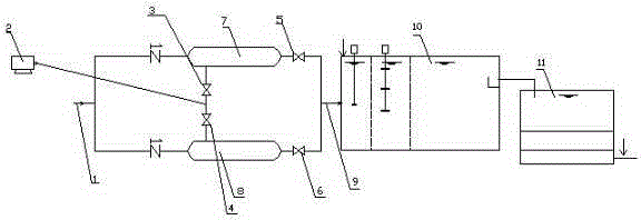 Pressure-type safe cyanobacteria-containing water treatment device