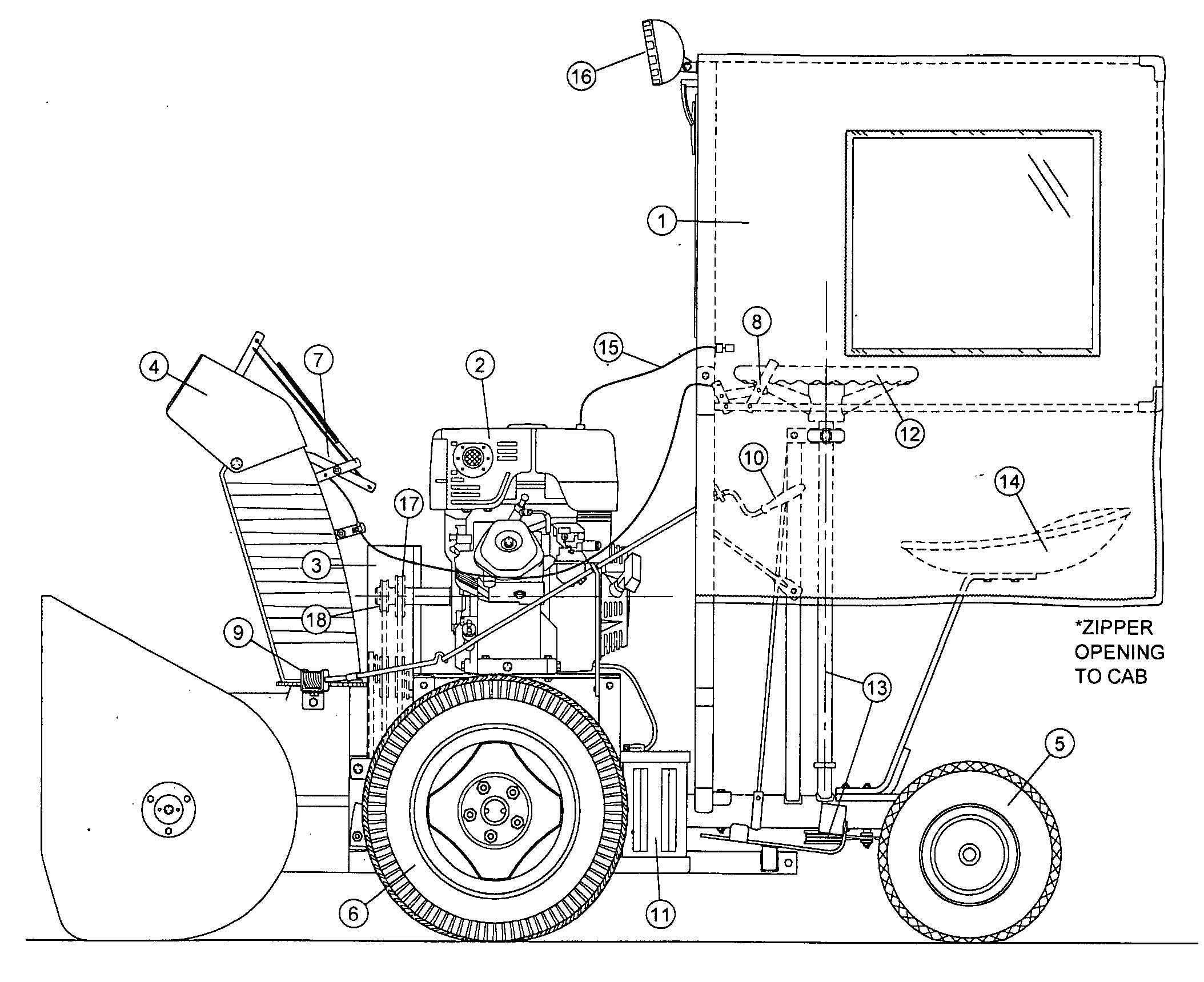 Ride-on snow blower