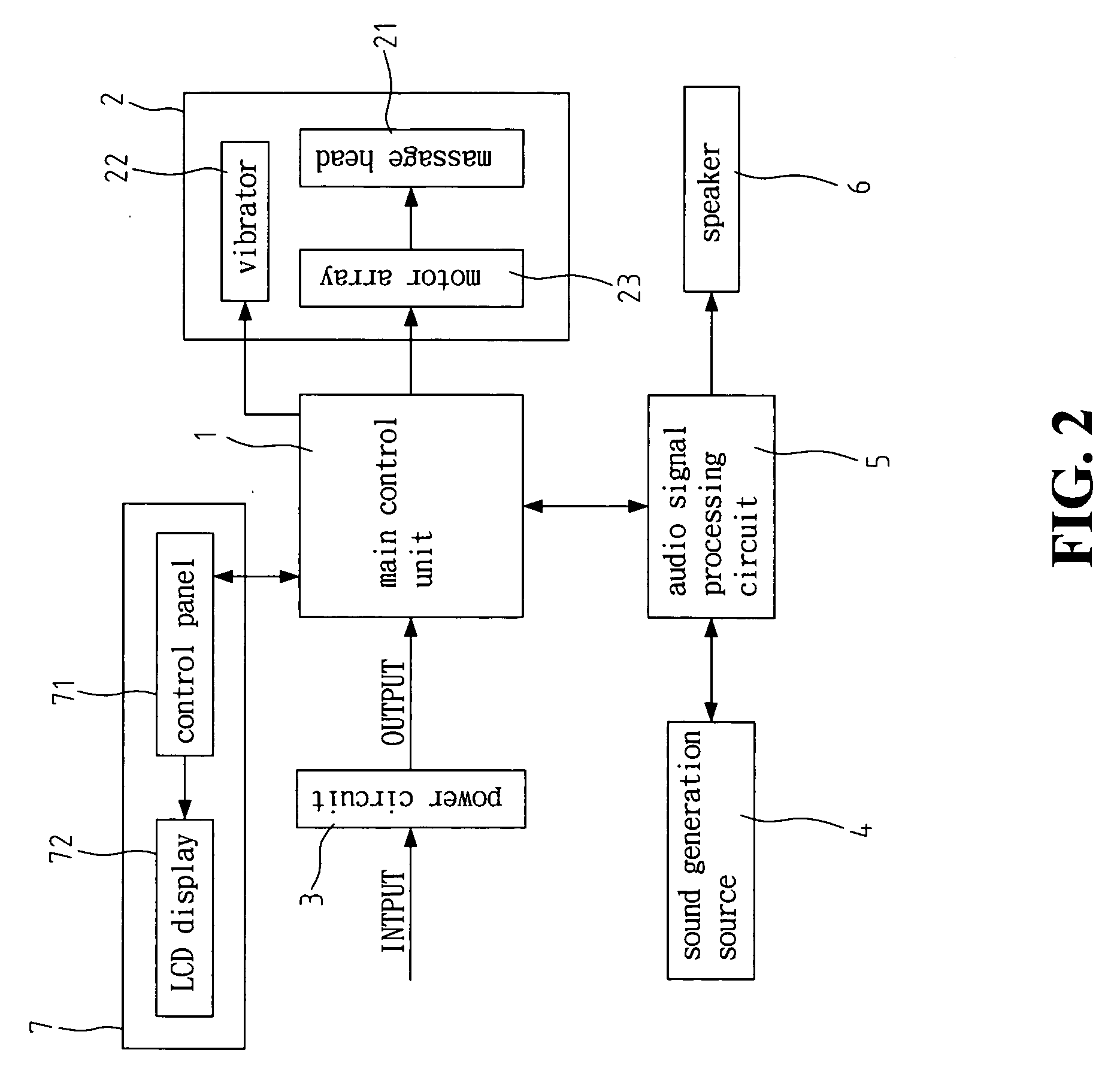 Sound-controlled massaging apparatus