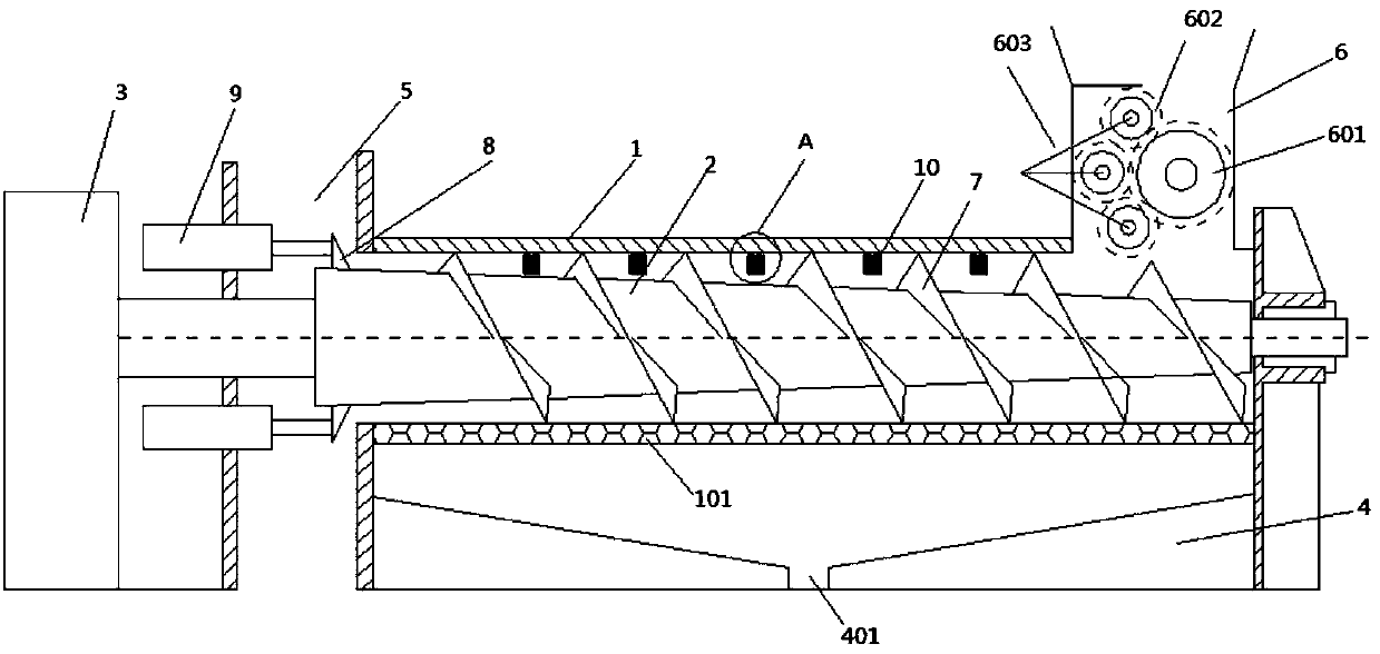 Emen trichosanthis oil extracting device with pretreatment device