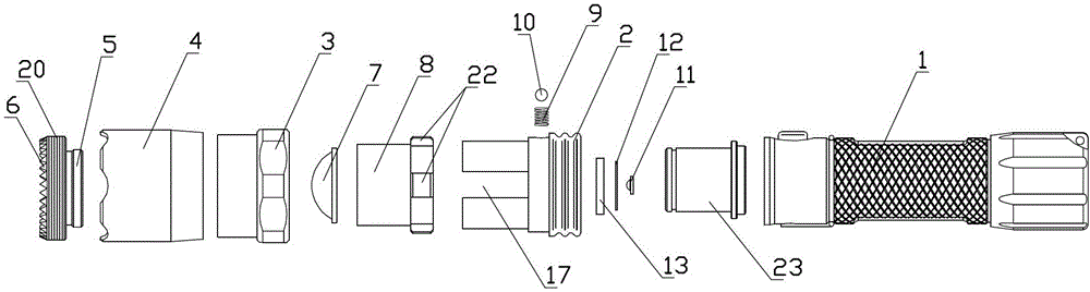 Focusing flashlight