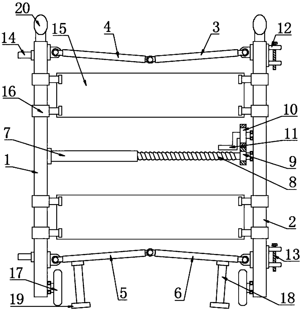 Building construction guardrail