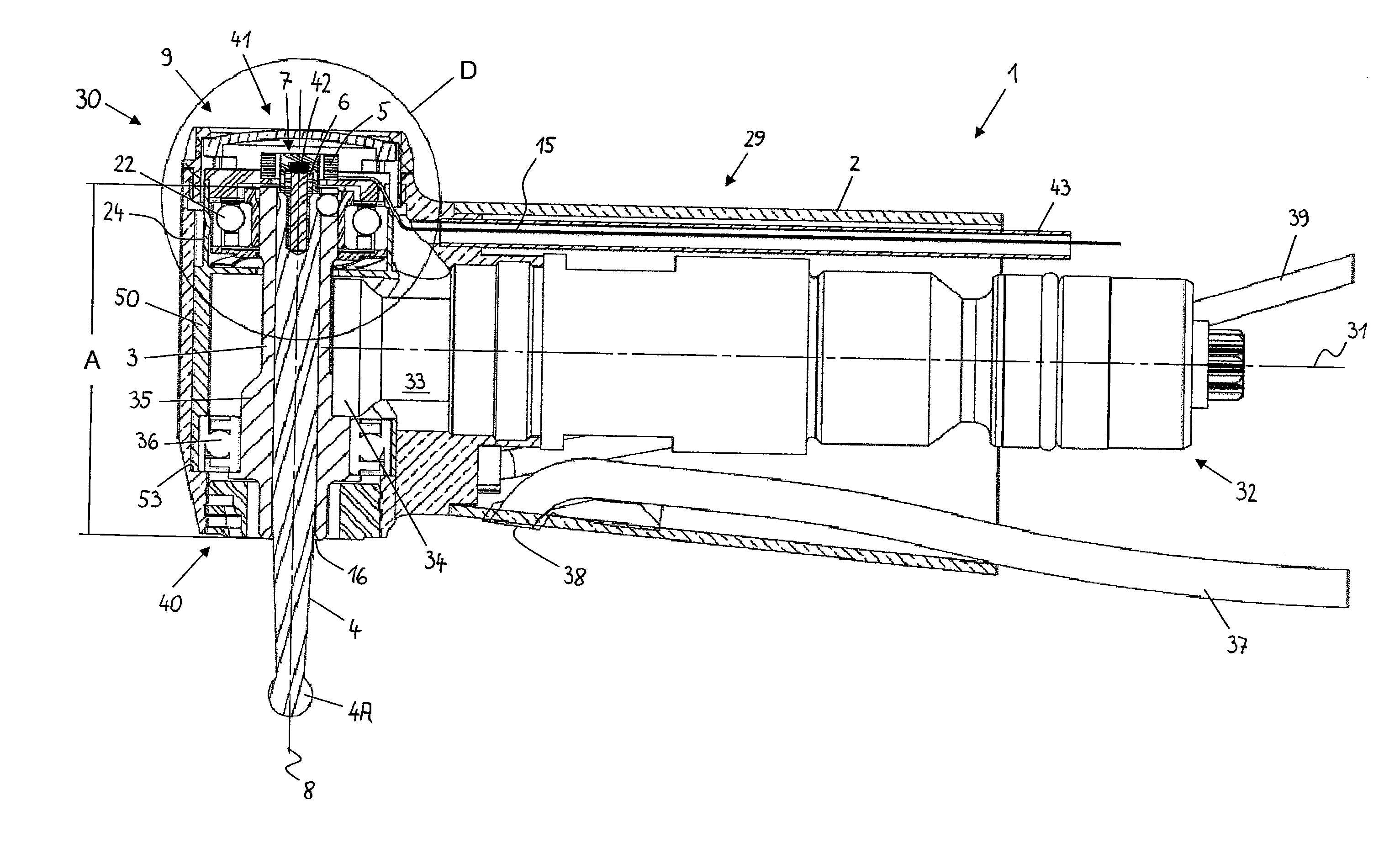 Medical or dental handpiece with inductive coupling