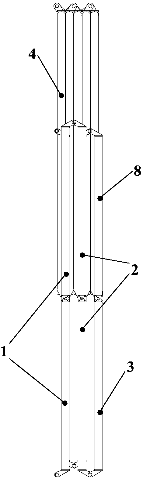 High-storage-ratio unfolding and supporting mechanism