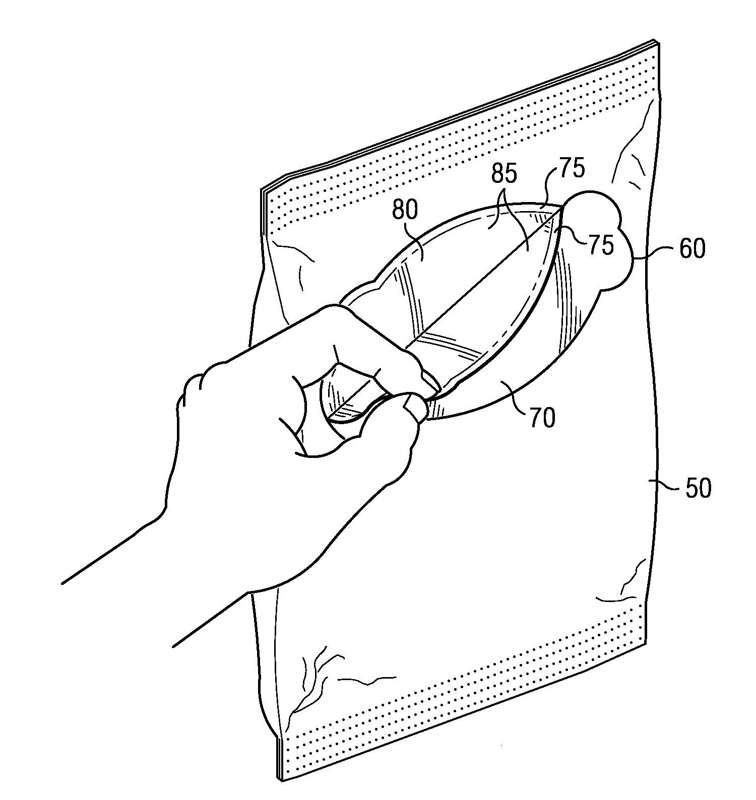 Multi-layer flexible package with removable section