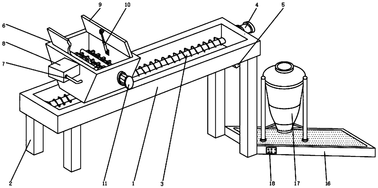 Building material crushing mixing and feeding device